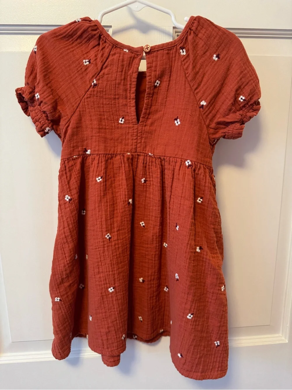 Cat & Jack Rust Red Embroidered Cotton Dress